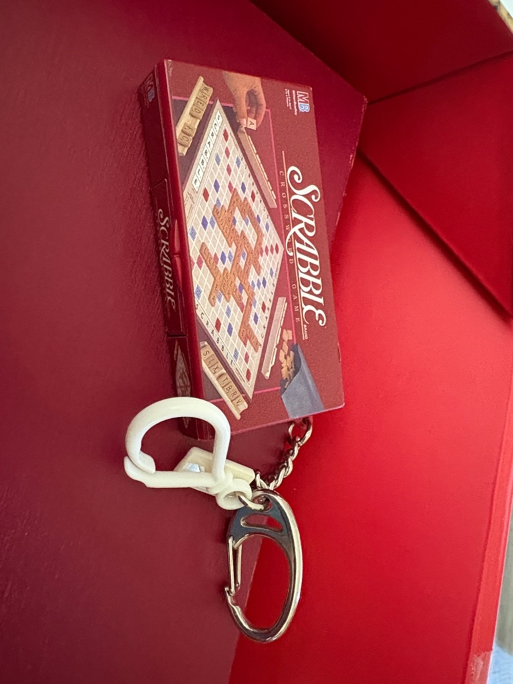 Mini Keychain Scrabble Board Game Keychain - Red
